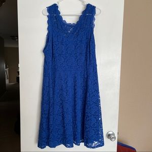 Plus Size Royal Blue Lace Dress
